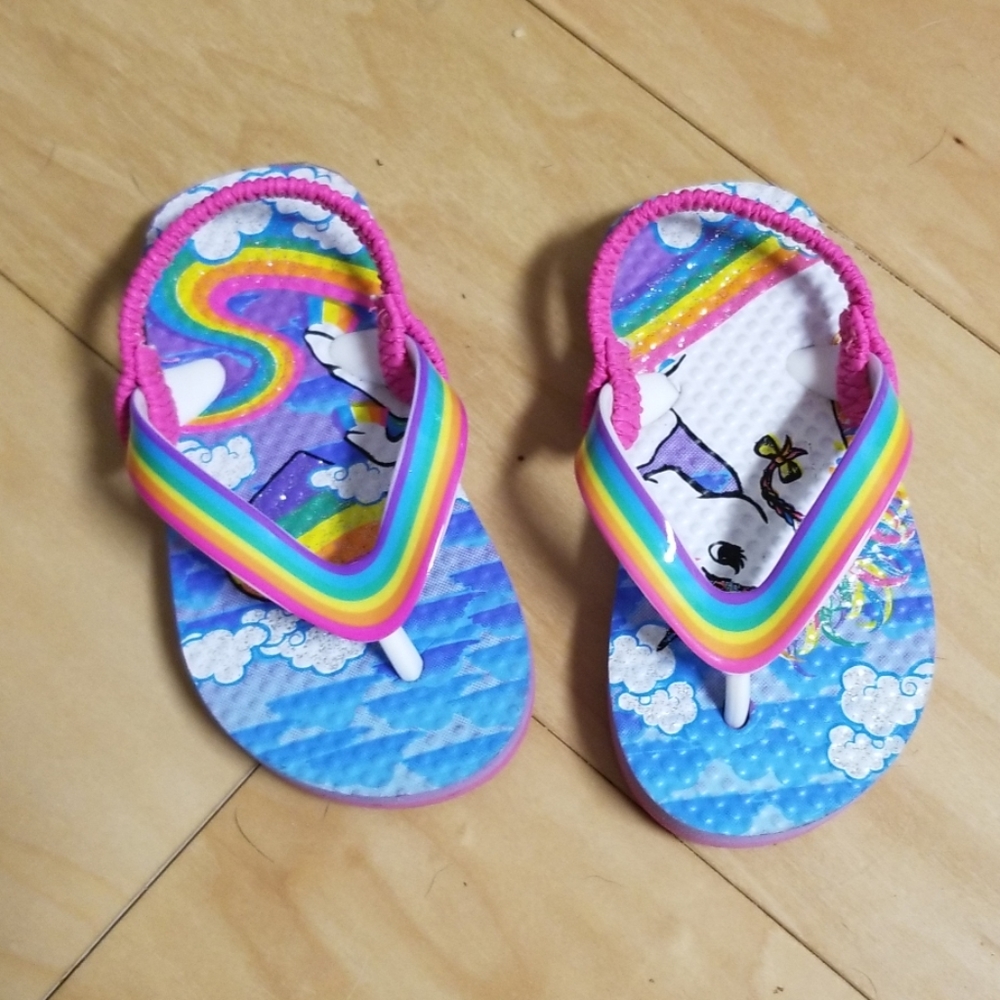 Toddler rainbow flip flops